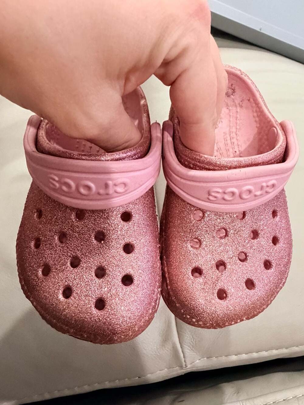 Crocs Classic Glitter Sparkle Clog Size 6c Pink